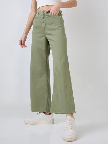 Image of Spykar High Rise Wide-Leg Loose Fit Jeans for Women
