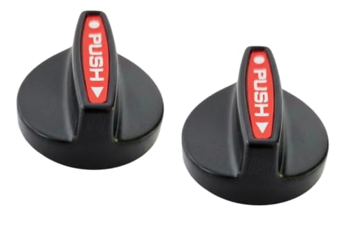 Image of Gas Stove Knobs Replacement (Pack of 2) | Push Fit Control Knobs Suitable for LPG Stove | Compatible with Old Model Stove | Push Fit Control on /Off Control Knob | Black - Color