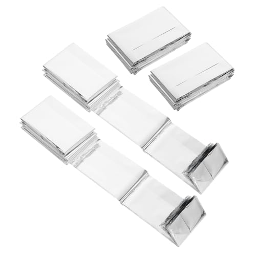 NAMOARLY 4pcs Emergency Blanket Hiking Thermal Blankets Lightweight Pet Multi-use Warmth Silver Easy to Carry for Camping Survival