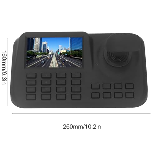 PTZ Camera Controller, 5 Inch HD Display, 3D Joystick, Network Camera Control Keyboard, Compatible with Most Dome Security and Monitoring IP Cameras, Suitable for Law Enforcement