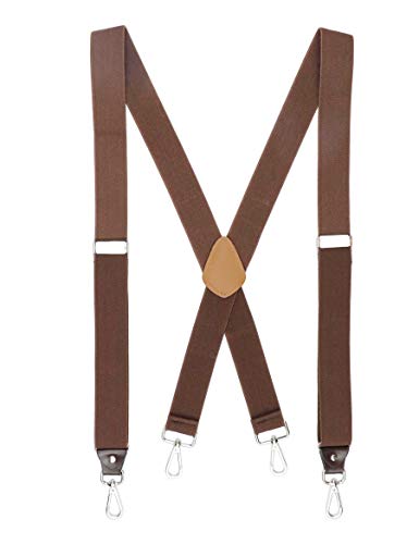 Romanlin Suspenders for Men with Hooks on Belt Loops Heavy Duty Big and Tall X Back Work Braces