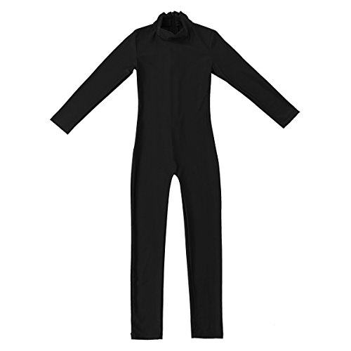 Yoojia Kids Girls Long Sleeve Full Body Dance Laotard Unitard Gymnastics Ballet Dance Bodysuit Spandex Zentai Jumpsuit Black 5-6 #TOP3