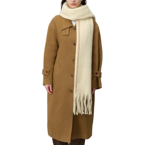 MININAI Soft Cashmere Feel Scarf Soft Winter Scarves for Women Long Shawl Large Scarf Cold Weather Thick Blanket Shawl Wrap (Beige)