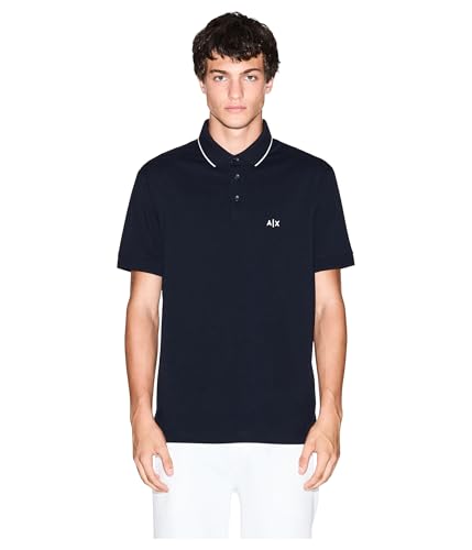 Polo Armani Exchange monogramme en coton de qualité supérieure pour homme