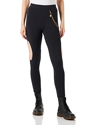 Gianni Kavanagh Black Royals Legging Femme pantalon de sport moulant noir et doré stylé