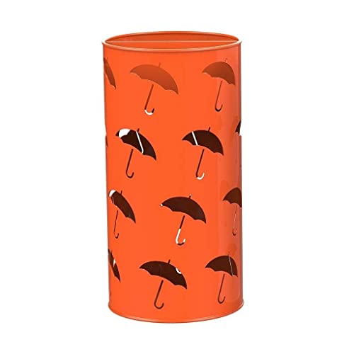 Porte-parapluies orange à grande capacité et structure multifonctionnelle - 2