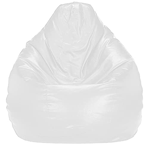 Image of Casa Copenhagen Premium Leather Bean Bag Chair, Filled with Beans | Capacity: Upto 7 Ft Height, 200 KG Weight | 5XL | Super White