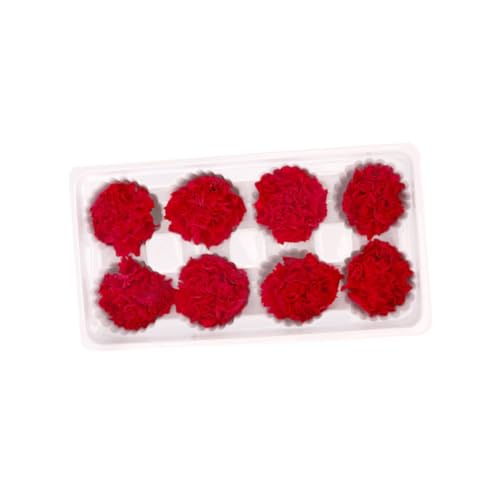Set 8 flores eternas clavel rojo 5x3x5cm miniatura 4