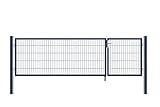 HOME DELUXE - Doppelflügel Gartentor ADITUS - Anthrazit, 100 x 350 cm - inkl. Griff, Schloss, Schlüsseln und Bodenverriegelung I Gartenpforte Einfahrtstor Hoftür