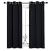 NICETOWN Blackout Draperies Window Curtain Panels, Autumn/Winter Thermal Insulated Solid Grommet Blackout Curtains/Drapes for Cafe (Set of 2, 34 inches by 54 inches, Black)