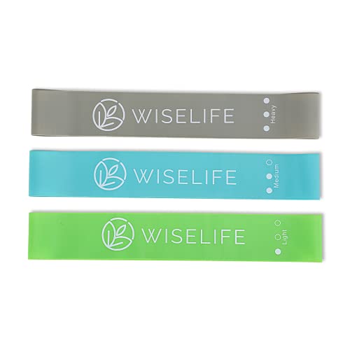 Wiselife Professional Latex Resistance mini Band - (Set of 3) | 48x4 inch |100% Natural Latex Resistance Band | for Warm-Up, Stretching,Cardio,Home Fitness,Exercise,Gym Workout, Physiotherapy & Yoga