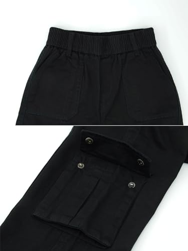 Boys Cargo Pants Elastic Waist Twill Joggers Pull on Casual Trousers for Kids4