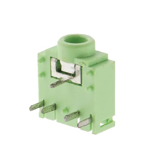 Conector estéreo de 3,5mm PJ307 verde de 5 pines para reparación de audio casero