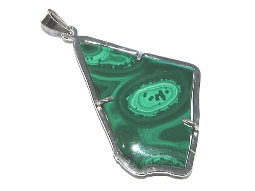 Pendentif malachite argent 925 idéal à porter lors de vos soirées