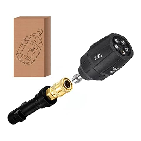5 in 1 Pressure Washer Rotating Turbo Adjustable Nozzle Tip 4000 psi and 1/4'' Quick Connect Fitting Pressure Washer Gun Adapter for Karcher K2, K3, K4, K5, K6, K7 Cover