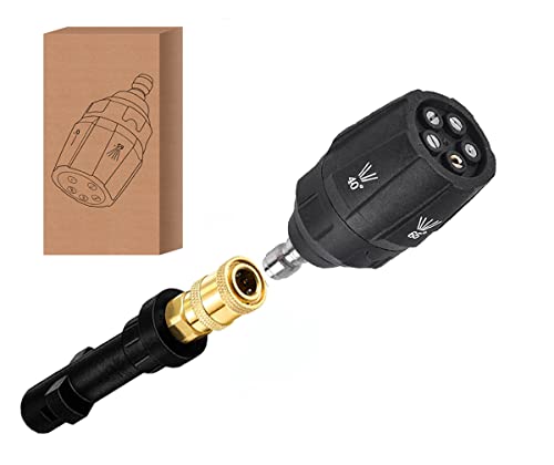 5-in-1 Hochdruck Drehbare Turbo-Düse Adapter für Parkside Kärcher K2-K7 Hochdruckreiniger Sprühdüsen Schnellkupplung 1/4 Zoll Mehrere Grad Schaumlanze Pistole, Zubehör-Set