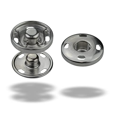 Druckknöpfe zum Annähen Ø 15 mm, zum aufnähen Snaps Buttons Rost-frei S Feder Druckknöpfe (5 Stück) Cover