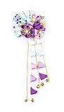 CRB Fashion Womens Japanese Kimono Flower Kanzashi Hair Ornament Tie Band Clip (Blue)