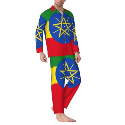 Pyjama Éthiopie col cranté ensemble de nuit léger et doux - 2