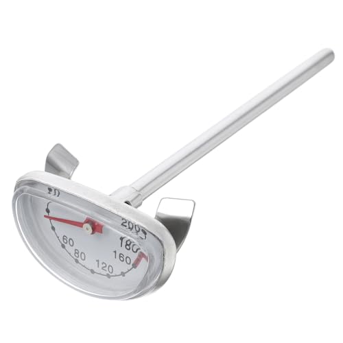 BUGUUYO ステンレス製 揚げ物温計 設計 油温計 クリップ付き 安定スタンド付き キッチン料理用 揚げ物 バーベキュー 家用