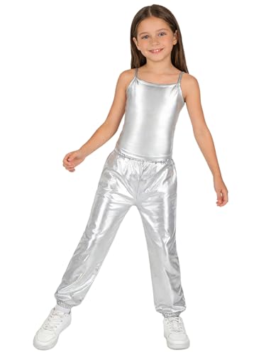 Dancewear hip hop fille comprenant un t shirt metallise et un pantalon lustre de danse de rue