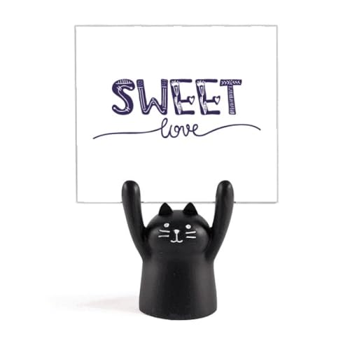 Porte-message chat noir Sweet Love pour décorer le bureau de la maison