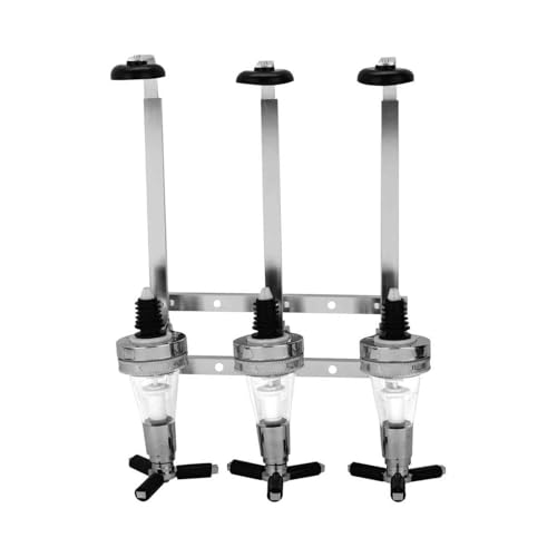GREENSAPPIRE 3 Bottle Wall Mounted Bar Optics Dispenser Aluminum Alloy Bar Butler Spirit Drink Dispenser Stand 6 x 30ml Optic Spirit Measure Space-Saving Barware Set for Home Pub Kitchen Party