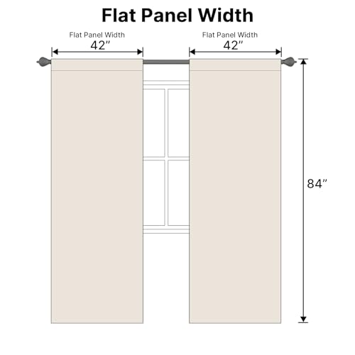 Image of H.VERSAILTEX Blackout Curtains Thermal Insulated Window Treatment Panels Room Darkening Blackout Drapes for Living Room Back Tab /Rod Pocket Bedroom Draperies (2 Panels, Natural, 42 x 84 Inch)