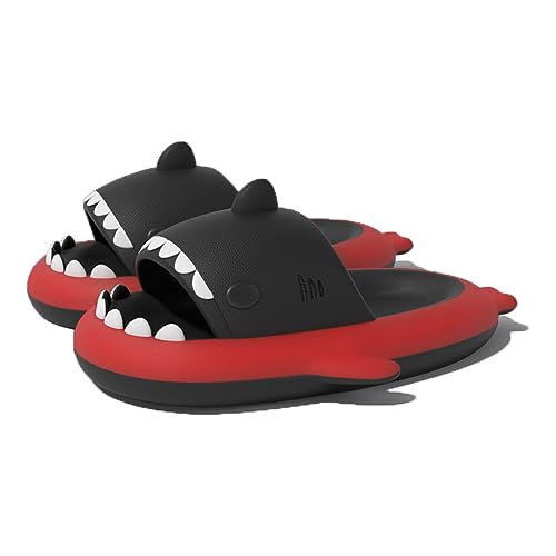 Zureto Shark Slides Shoes, Two Tone Shark Slides, Unisex Cloud Shark Slippers Anti-Slip Cute Casual Beach Sandals