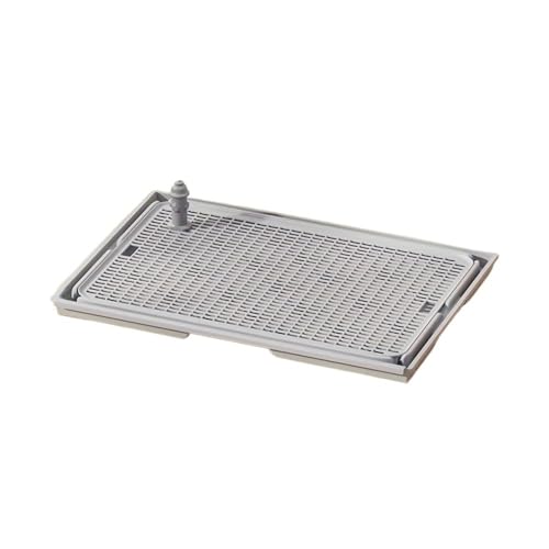 Bac à litière 2 en 1 chien et chat gris clair à grille