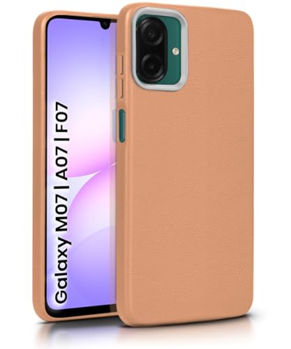 Image of WOW IMAGINE Back Cover for Samsung Galaxy M17e 5G | F70e 5G | M07 | F07 | A07 | A07 5G | Ultra Slim Flexible Non-Slip Grip | Inner Fabric | Metal Camera Ring & Lightweight Soft Mobile Case - Tan Brown
