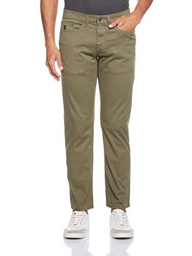 U.S. POLO ASSN. Herren Slim Straight 5 Pocket Stretch Twill Jeans, Olive Dämmerung, 31W / 32L