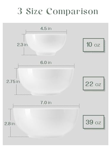 Image of DOWAN 39 OZ Soup Bowls Set of 4 - Large Cereal Bowls, White Ceramic Big and Deep Ramen Bowls for Noodle, Pasta, Salad, Mixed Fruit - Dishwasher & Microwave Safe
