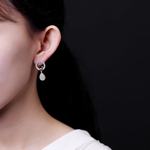 Boucles d'oreilles jade d'escargot en argent sterling d'exception - 5