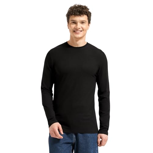 Image of Wellbi Full Sleeve T-Shirts for Men | Black | Breathable Eco-Friendly Bamboo Blend for All-Day Comfort | Ideal for Travel, Gym, or Casual Wear | Machine Washable