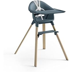 Trona Stokke Azul Trona Stokke Clikk, Azul Fiordo - Trona todo en uno con bandeja + arnés - Ligera, duradera y para viaje - Ergonómica con características ajustables - Ideal niños de 6-36 meses