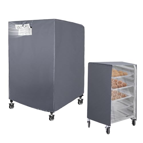 Simingxi Sheet Pan Rack/Bun Pan Rack Cover with Zipper,Fit 10 tier Bread Rack Cover with Vents, 23