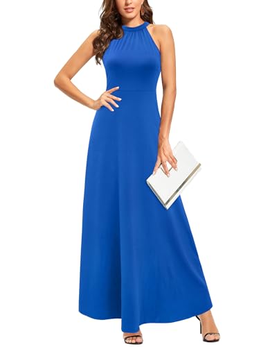 Image of STYLEWORD Women's Summer Floral Halter Maxi Dress Vacation Semi Formal 2026