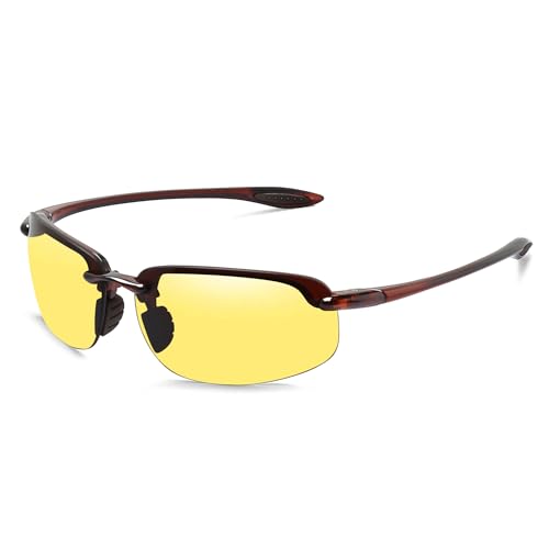 Image of JULI Sports Sunglasses for Men Women Tr90 Rimless Frame for Running Fishing Baseball Driving MJ8001