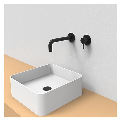 Bec mural noir mat pour robinets de lavabo classiques de bain - 3