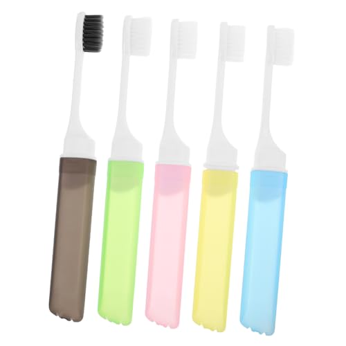 5pcs Travel Foldable Toothbrush: Portable Folding Toothbrush Set with Soft Bristles - Compact Travel Toiletries for Business Trip