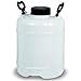 Kanister z tworzywa sztucznego 16 litrów z uchwytami. Dzbanek o wymiarach Ø 27 x 37 cm Kolor: biały Wyprodukowano w Hiszpanii.