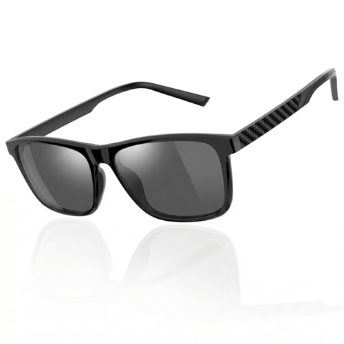 Amorays Premium Sonnenlesebrille Lesebrille UV400 Schutz TR90 Frame Getönte Lesehilfe Sonnenbrille mit sehstärke Herren Damen TYLH8085Schwarz+1.50