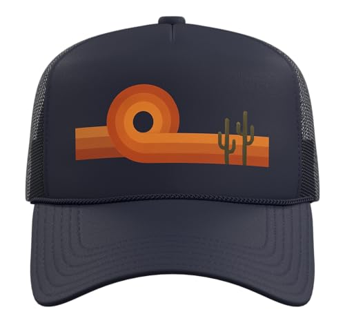 Gorra Trucker Retro Desert Sunset Azul Marino Unisex miniatura 2
