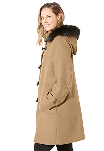 Catherines Women's Plus Size Toggle Peacoat - 3X, Black (0783) #TOP3
