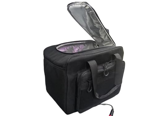 Image of Electric Car Cooler Bag, Plug in 12V Car Cooler Bag, 25 Liter with Adjustable Shoulder Strap, Cord Storage, Road Trip Black