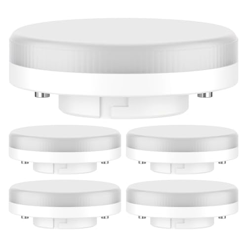 ledscom.de 5 Pieces GX53 LED Bulb, Warm White (3000 K), 0.5 W, 51lm, matt, 74mm x 28mm