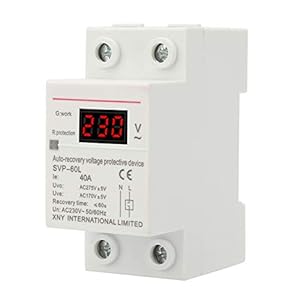 Recupero di tensione, dispositivo di protezione da sovratensione e sottotensione a recupero automatico da 230 V 40 A Protezione per montaggio su guida DIN