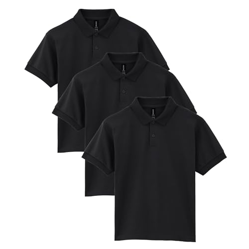 Gildan Kids' DryBlend Short Sleeve Polo, Style G8800b, 3-Pack