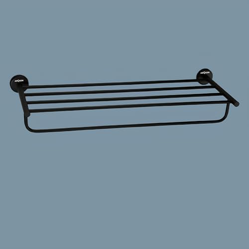 Image of ARQUIN Bathroom Towel Stand, Towel Holder 304 Grade Stainless Steel Towel Rack /Towel Rack /Bathroom Accessories Set, Cloth Towel Rod Organiser (Black Vita)